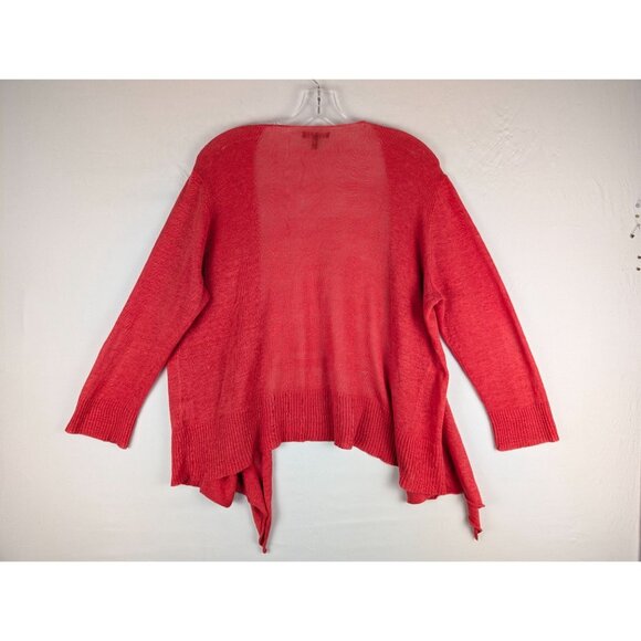 Eileen Fisher Sweater Womens Large Linen Open Front Cardigan - Picture 6 of 7
